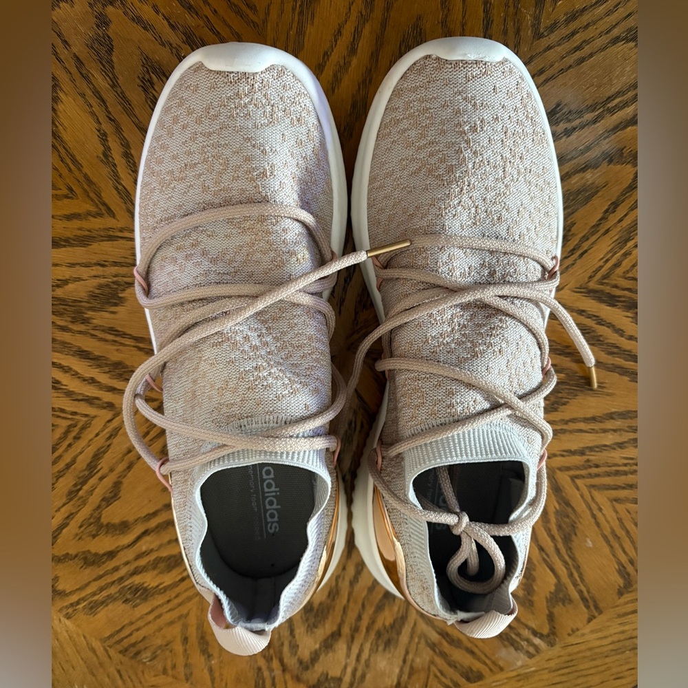 Rose gold adidas sneakers